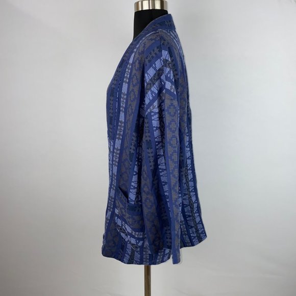 AE M Patterned Open Front Cardigan Top Pockets - Picture 8 of 12